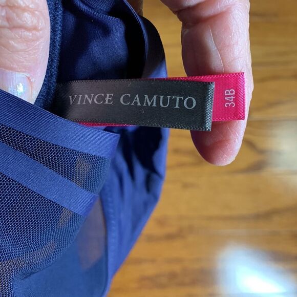 Vance Camuto Size 34B lightly padded underwire Razorback navy blue bra NWOT - Picture 5 of 9